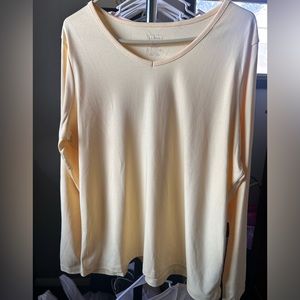 L.l. Bean light yellow long sleeve shirt